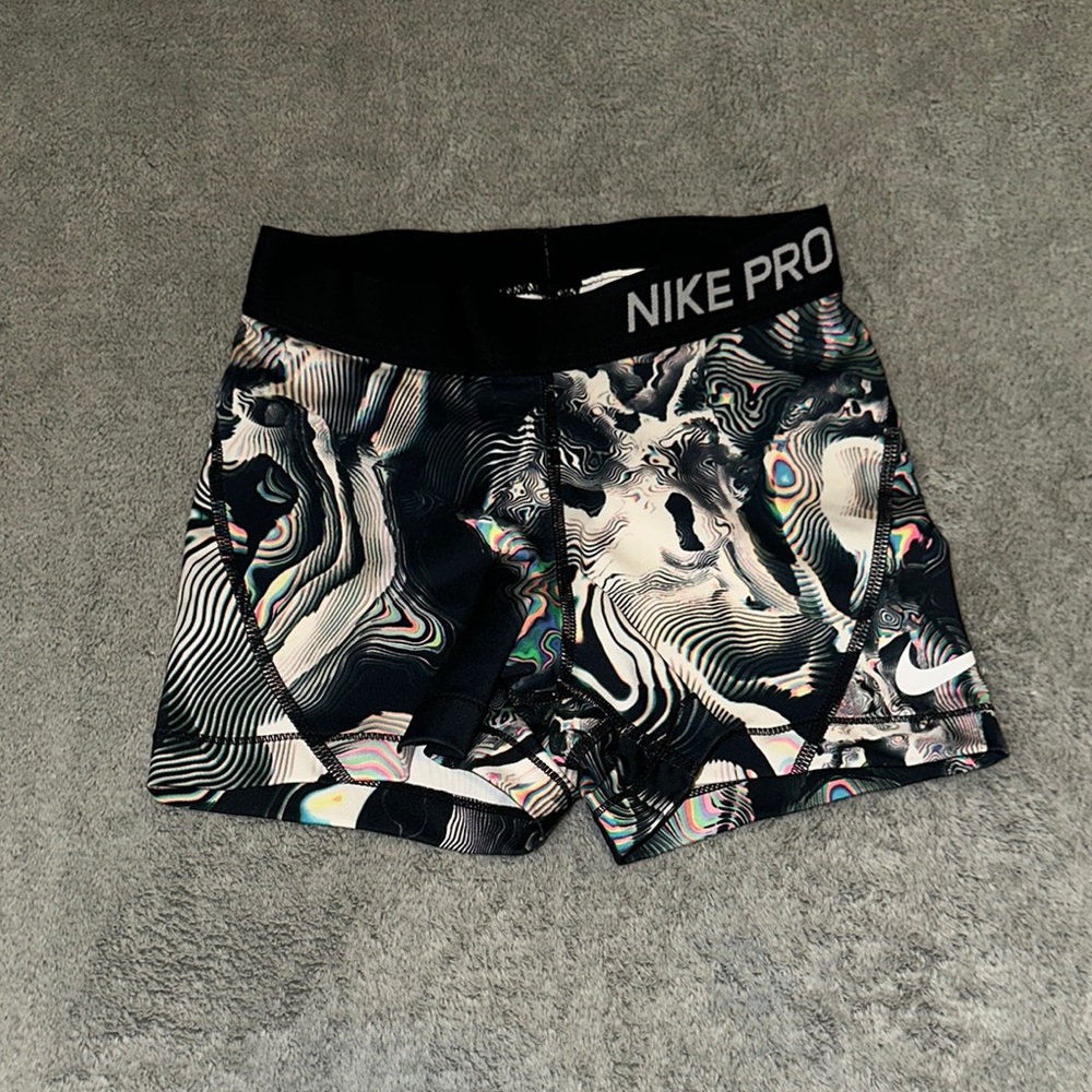 Nike Pro Black and Multicolor Graphic Shorts